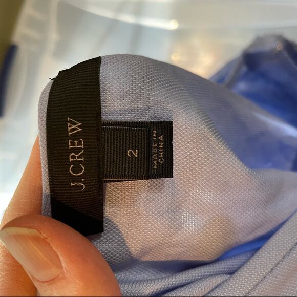 J Crew Blue Sleeveless Ruffled Blouse Cotton Womens 2 Preppy Classic Career - Picture 4 of 7